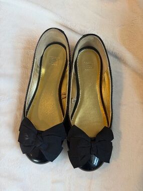 Janie and Jack Black Patent Bow Ballet Flats